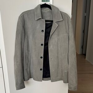 Mr porter suede green grey jacket- medium, like new